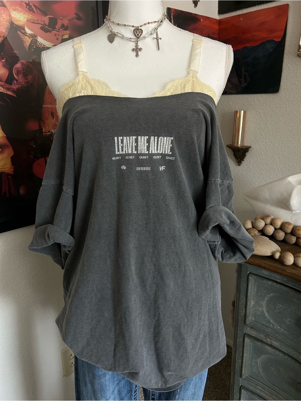 NF Real Music T Shirt Womens L 2019 The Search Tour Merch Concert Band Rap Tee
